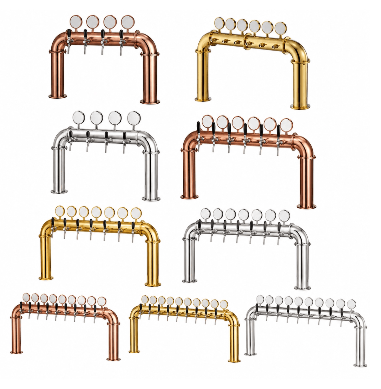 U-Shaped Beer Tower | Stainless Steel Draft Beer Dispensing Tower